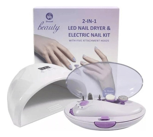 Set De Manicura 2 En 1  Cabina Led + Torno Inalambrico Uñas 