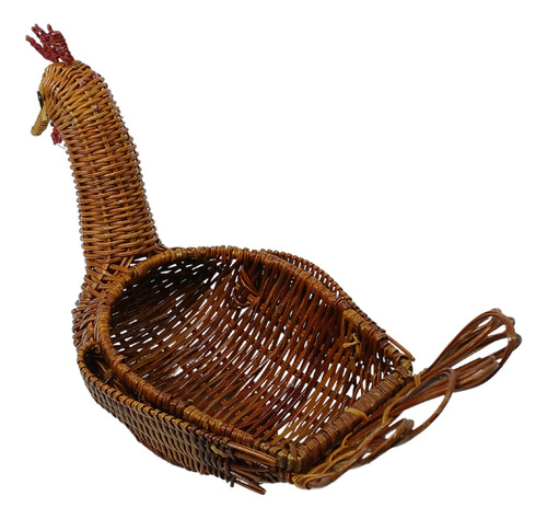 Cesta De Galinha Porta Ovos Organizadora Rattan 30cm