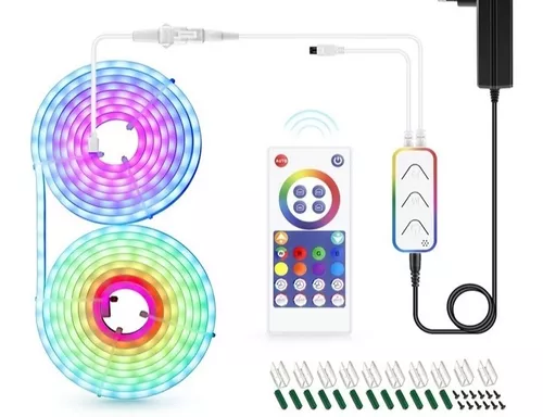 Comprar Homekit-tira de luces LED de neón RGB de 12V CC, WiFi inteligente,  Control por voz Siri, funciona con Apple Home Kit, señal de neón para  decoración navideña Roon