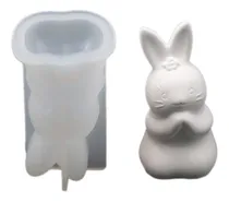 Comprar Molde Silicona Para Resina Epoxy Conejo Rezando Vela Jabon
