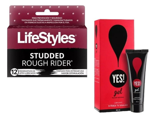 Pack Lifestyles 12 Und Studded Rough + Gel Yes Lubricante