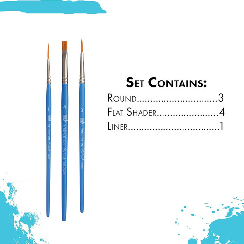 Princeton Select Artiste Juego 3 Pinceles Azules De Artistas Amarillo