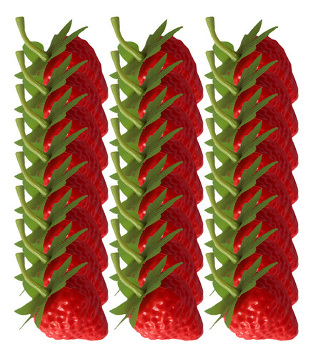 Nuevo Fresas Realistas Simuladas Con Fresa, 40 Unidades