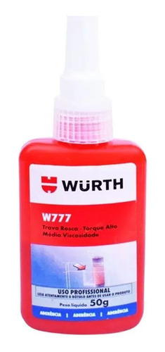 Cola Trava Roscas Torque Alto Vicosidade W777 - 50gr Wurth