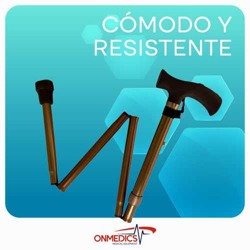 Imagen 5 de 7 de Bastón Ortopédico, Plegable Ajustable Color Bronce