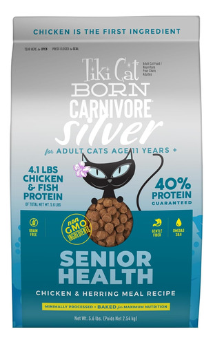 Tiki Born Carnivore Silver Senior Health Alimento Seco Para