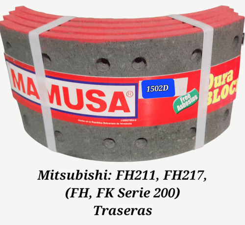 Bandas De Frenos Mamusa 1502 Mitsubishi Fh211/fh217/serie200