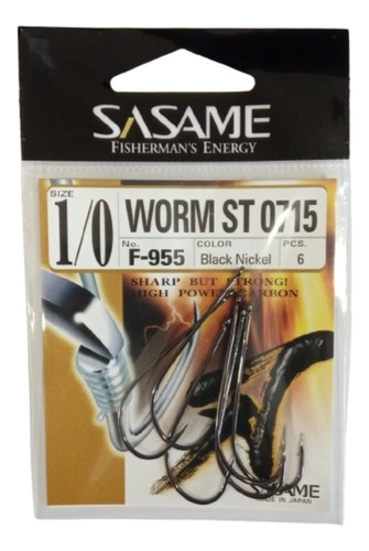 Anzuelo Sasame Worm St0715 De Ojal Con Reten De Carnada