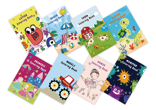 Libro Para Colorear De 8 Dibujos Carta
