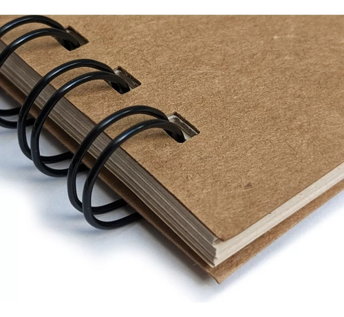 Cuaderno Libreta Anotador Eco Kraft Anillado 13x18 Con Logo Color Con Logo en Tapa