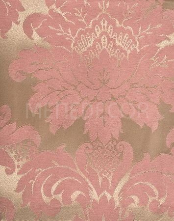 Tecido Para Decoração Jacquard Rosa E Dourado 10m X 2.80m