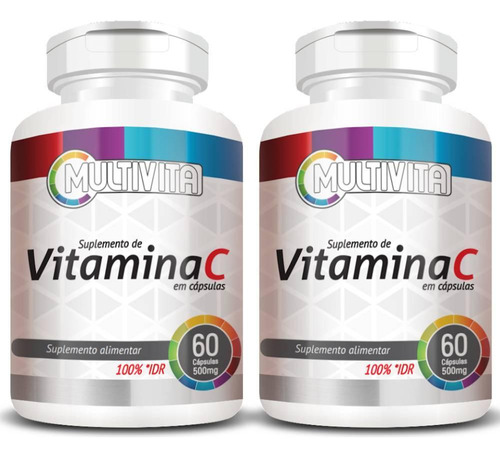 Kit 2x Vitamina C Revestida 100% Idr 60 Cápsulas - Multivita