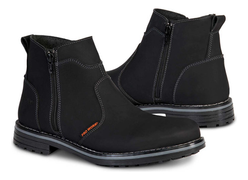 Bota Industrial Hombre Botin Vaquera Pro Work 89719 Negro