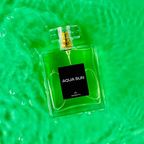 Perfume Masculino Sacratu Premium Aqua Sun Essência Poderosa Longa Duração Feromônio Refrescante Fixação Intensa 100 ml