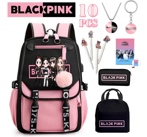 Blackpink Set De Regalo Con Mochila Escolar, Bolsa De Almuer