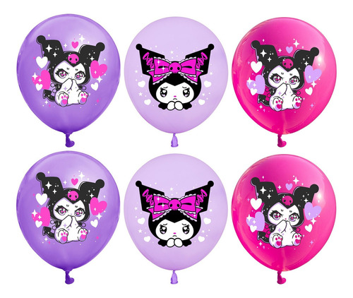 Kit Fiesta Sanrio Kuromi - Globos Cumple Decoración Temática