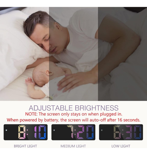 Reloj Despertador Digital Led De 16 Cm Con Repetición Y Cont