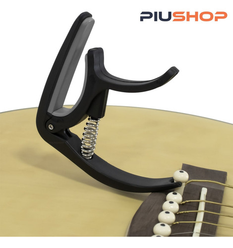 Capotraste Braçadeira Guitarra E Violão Aço E Nylon Preto