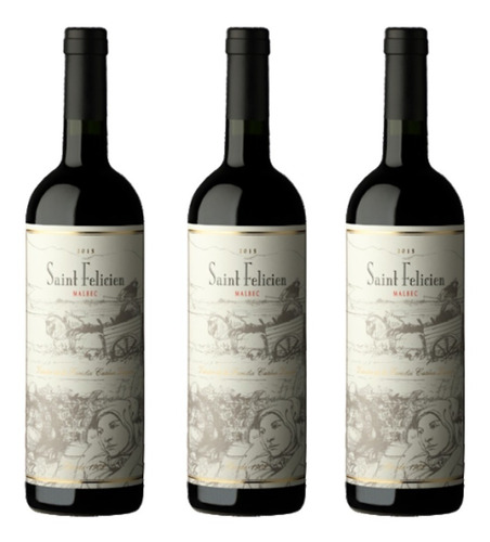 Vino Saint Felicien Malbec X 750cc. X 3 Botellas!!!