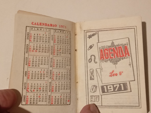 Agenda - Calendario De 1971. Sin Uso