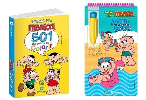Kit Com 2 Livros 501 Desenhos Turma Da Mônica + Aquabook Turma Da Mônica Culturama