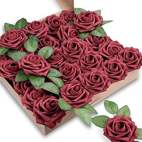 25 Rosas Artificiales De Espuma Hechas A Mano, Grandes Cabez