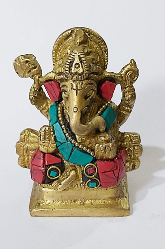 Estatua Religiosa De Metal Ganesh Murti Con Detalles De Inc