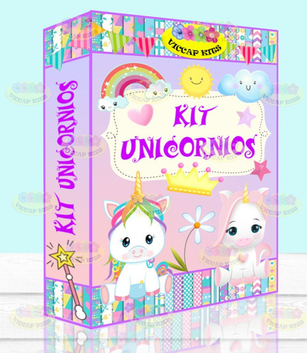 Kit Imprimible Unicornios Empresarial Imágenes Fondos Y Kits