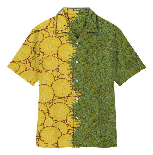 Mks Camisa Hawaiana Unisex Con Diseño De Piña, Camisa De