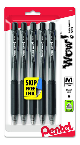 Lapiceras Ballpoint Pentel Set 5 U Black