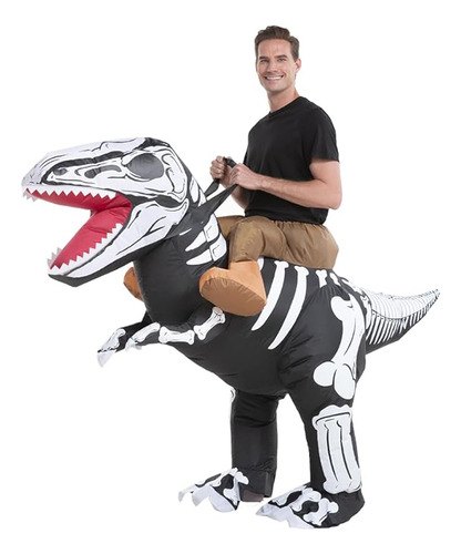 Disfraz Inflable Dinosaurio Esqueleto Para Adultos