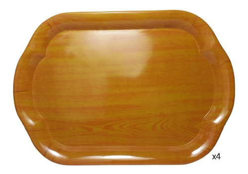 Bandeja De Mesa Apoyo Rectangular 34x24cm Plástica Set X4