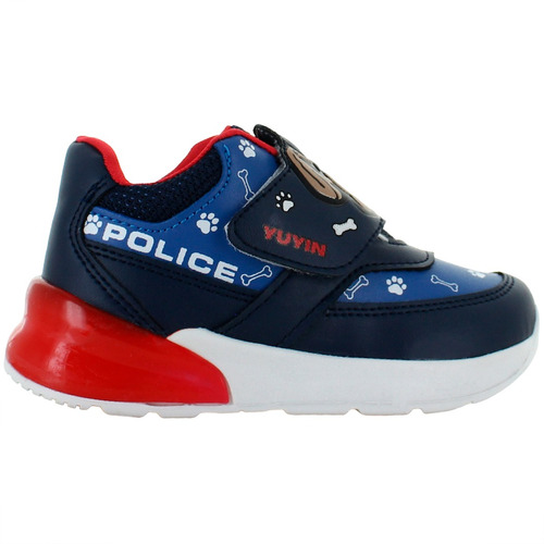 Yuyin Tenis Casual Perro Police Polipiel Azul Niño Bebe 8286