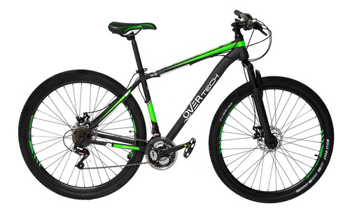 Bicicleta Mtb Overtech Q5 R29 Acero 21v Freno A Disco Cuadro M Negro/verde/blanco