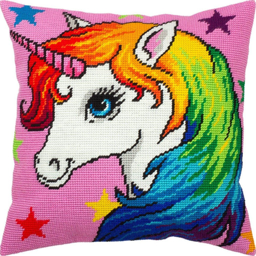 Unicornio. Kit De Agujas. Almohada De 15.7 X 15.7 In. Lienz