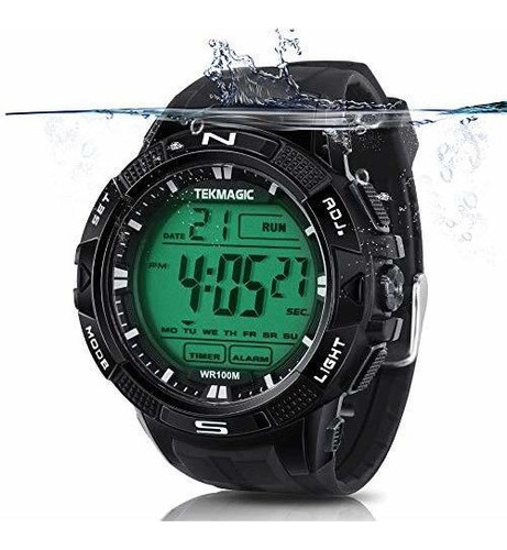 Tekmagic 10 Atm Digital Sumergible Reloj De Buceo 1094 Yarda