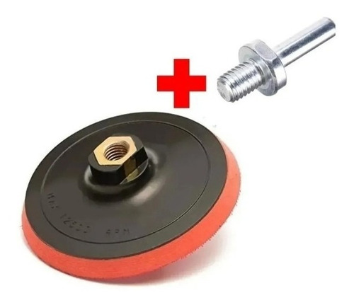 Imagen 3 de 8 de Base Disco Velcro Amoladora Y Taladro + 12 Lijas Plato