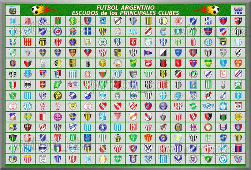 Cuadro Fútbol Argentino Escudos Principales Clubes Equipos 