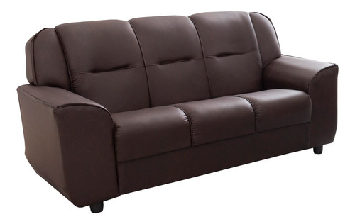 Sillon 3 Cuerpos Sofa Living Pu Marrón Colonia