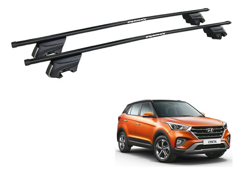 Rack Bagageiro Eqmax Beta Aço Preto Hyundai Creta 2020