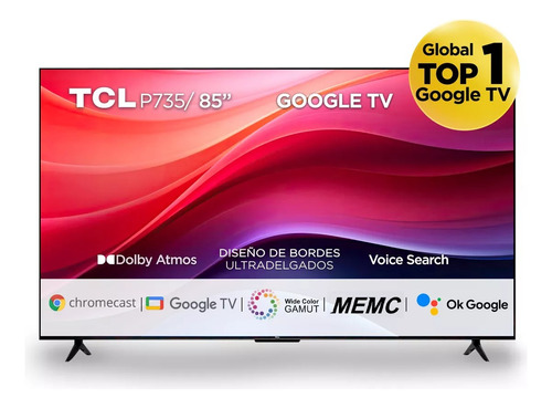 Televisor Led 85 Pulgadas 4k Uhd Google 110v Tcl