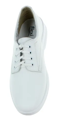 Flexi Zapato Profesional Choclo Piel Blanco Juvenil 82497