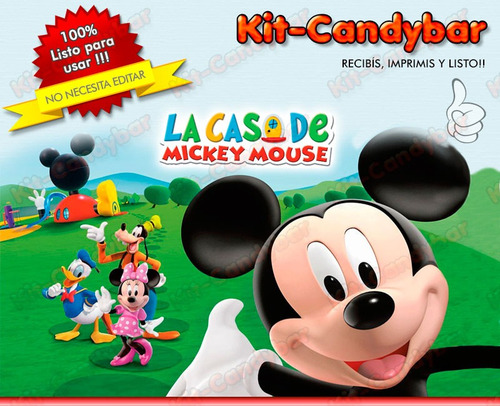 Kit Candybar Imprimible La Casa De Mickey - No Edites Más!!