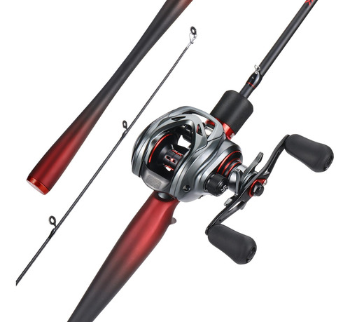 Baitcasting Fishing Rod Reel Combo,two Pieces Pole With Supe