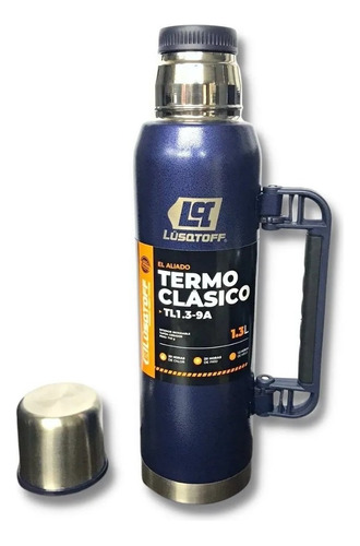 Termo Lusqtoff 1.3 Lts Frio Calor Azul Acero Inoxidable