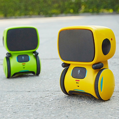 Robot de control de voz interactivo para niños, color verde inteligente