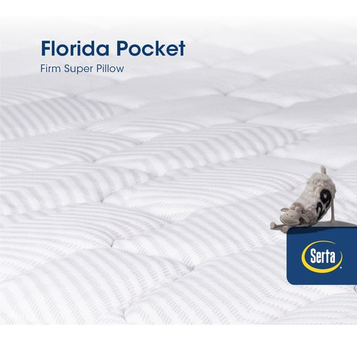 Imagen 3 de 5 de Sommier 1 Plaza Serta Florida 100x190 Resortes Pocket