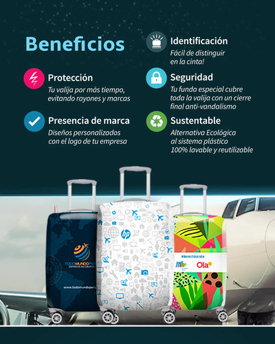 Funda Cubre Maleta Cubritas Tamaño Mediano Diseños Variados