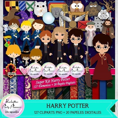 Papeles Y Cliparts Png Digitales Harry Potter Kit Imprimible