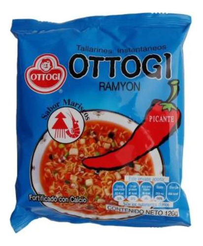 Ramen Coreano Ottogi Ramyon Mariscos Picante Caja 24 Piezas